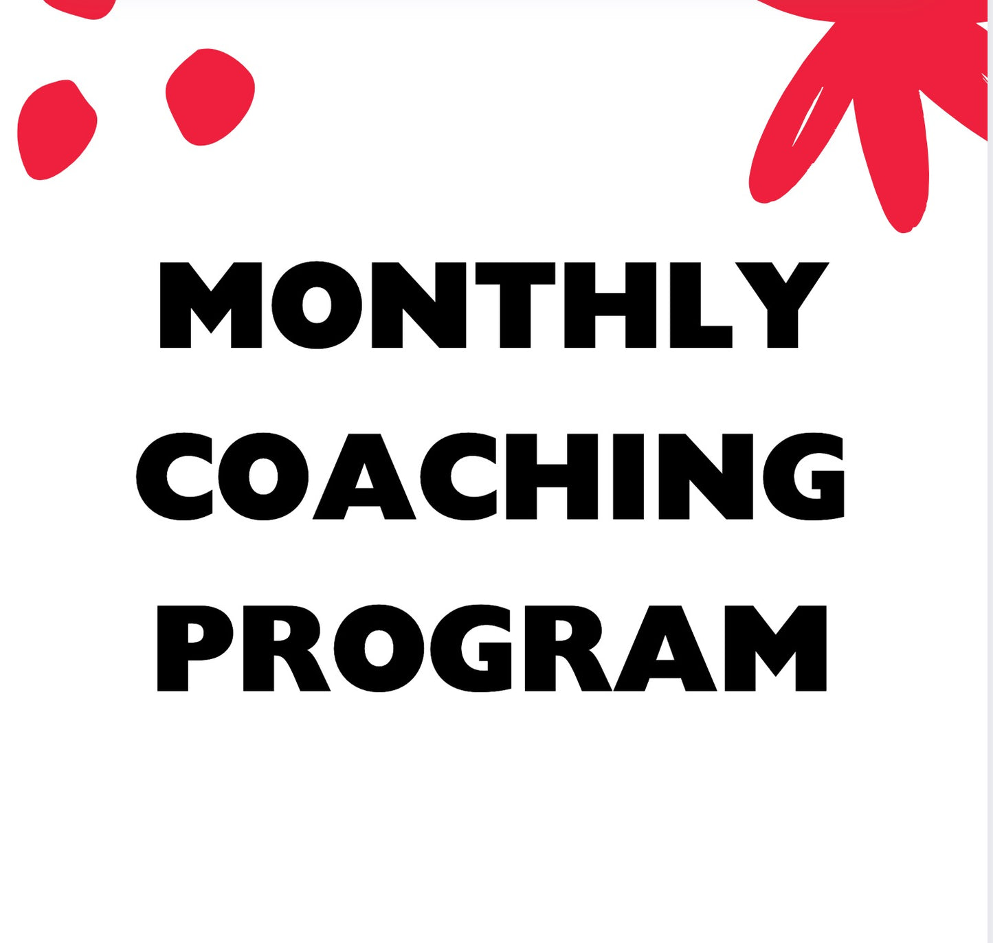 Monthly Coaching Program