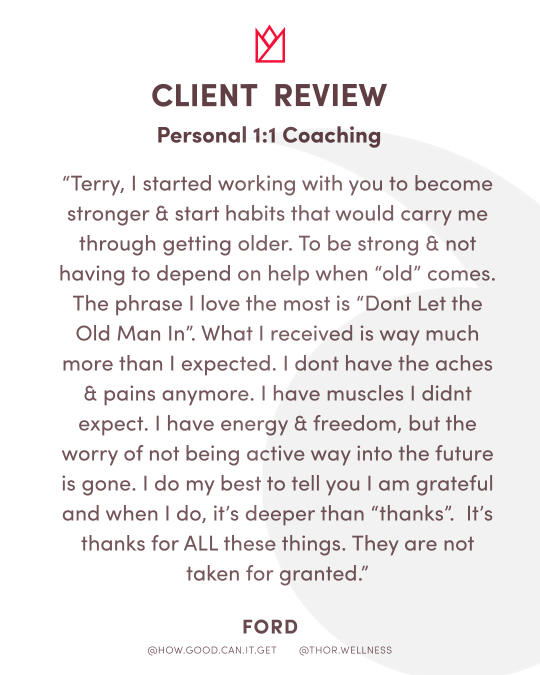 Age With Strength™ Program - 16 Weeks - Personalized 1:1 Coaching Program with Terry