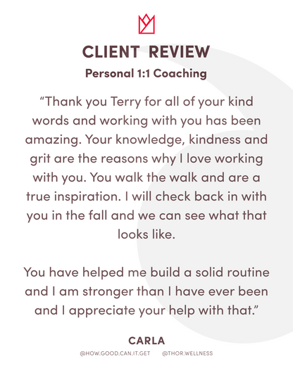 Age With Strength™ Program - 16 Weeks - Personalized 1:1 Coaching Program with Terry