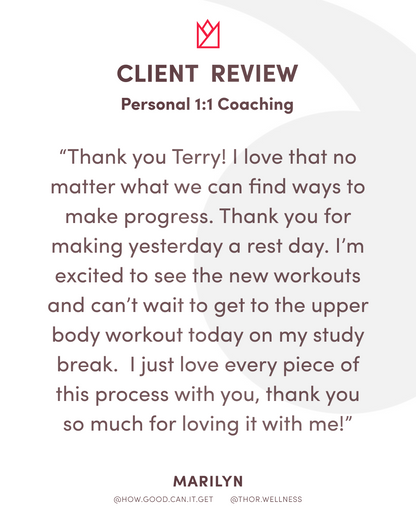 Age With Strength™ Program - 16 Weeks - Personalized 1:1 Coaching Program with Terry